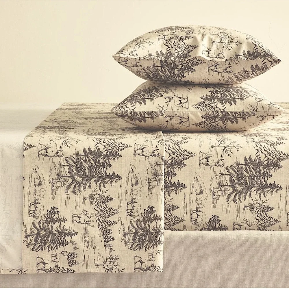 🌲🦌Pottery Barn🦌🌲Rustic Forest Queen Sheet Set